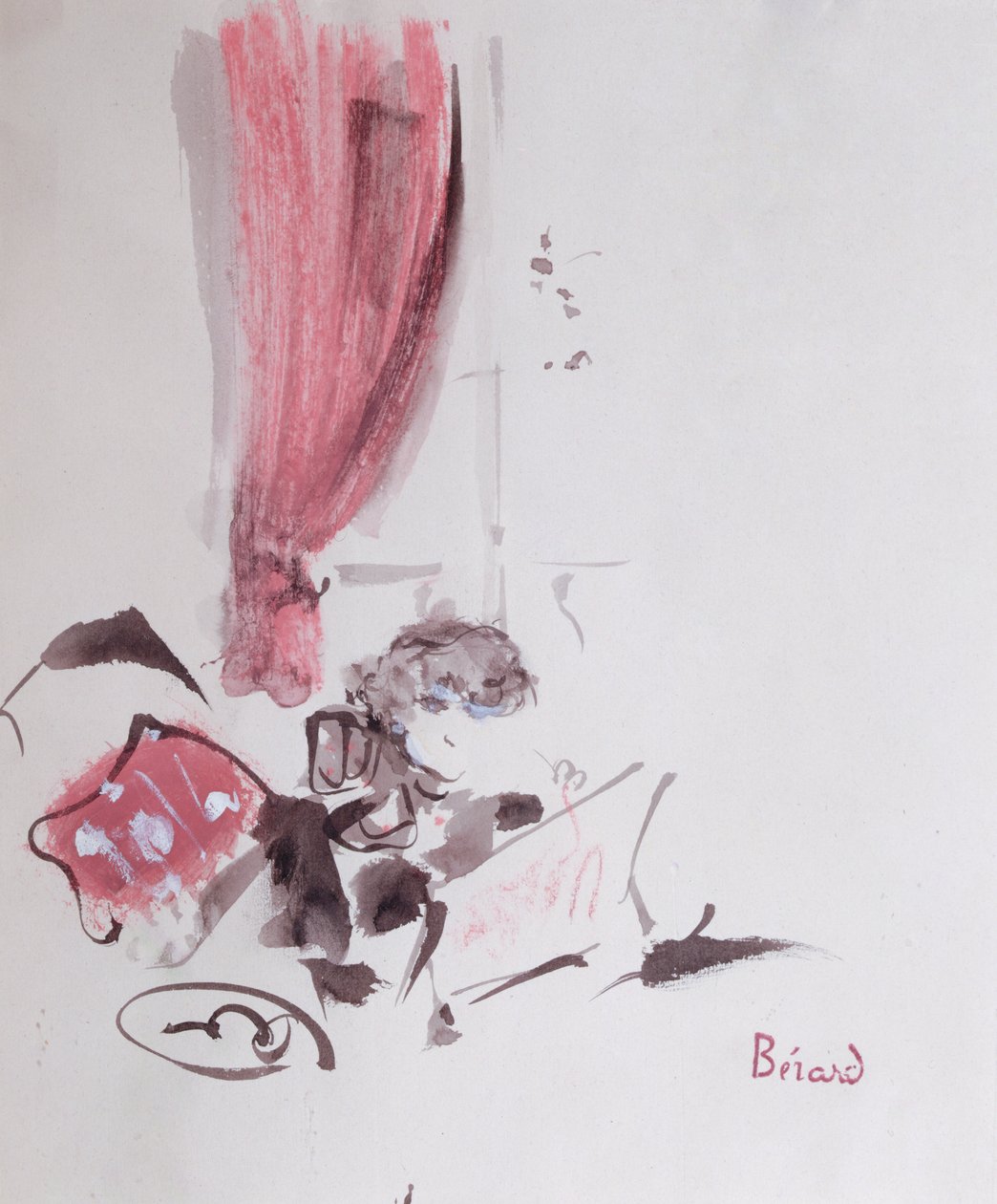 Colette (1873-1954) (gouache på papir) av Christian Bérard