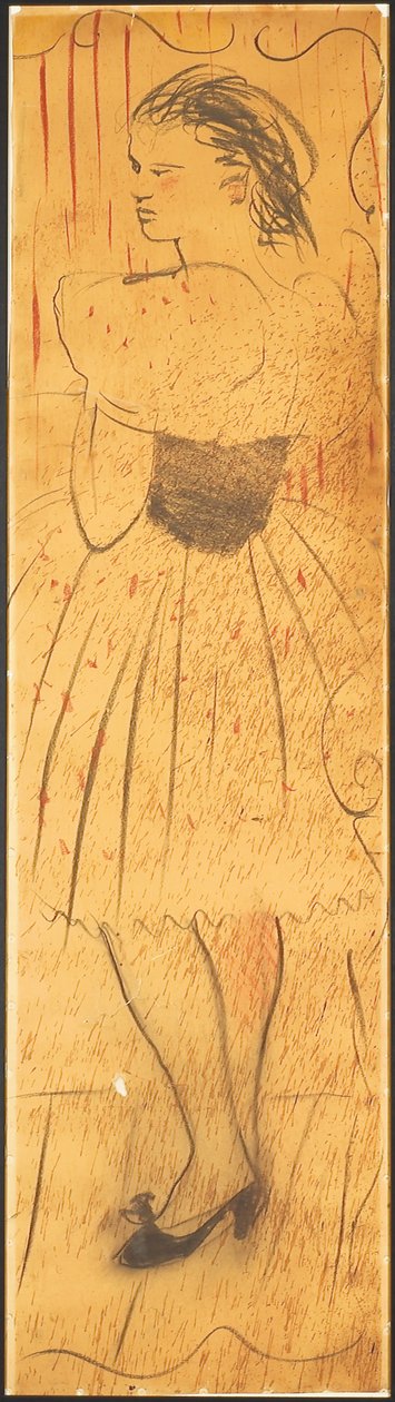 Triptych (tegning av en elskers scene) (blyant på papir) (se også 742028-29) av Christian Bérard
