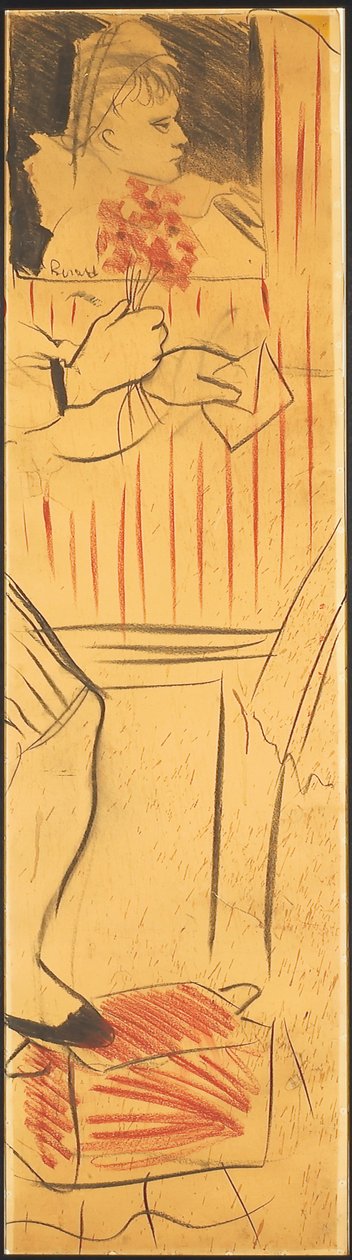 Triptych (tegning av en elskers scene) (blyant på papir) (se også 742028-30) av Christian Bérard