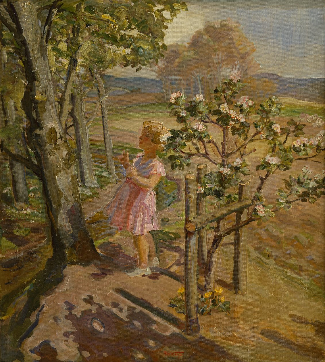In The Orchard (olje på lerret) av Christian Carl Forup