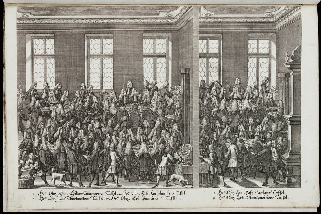 En bankett. Festival til ære for keiser Charles VI, 1712 av Christian Engelbrecht