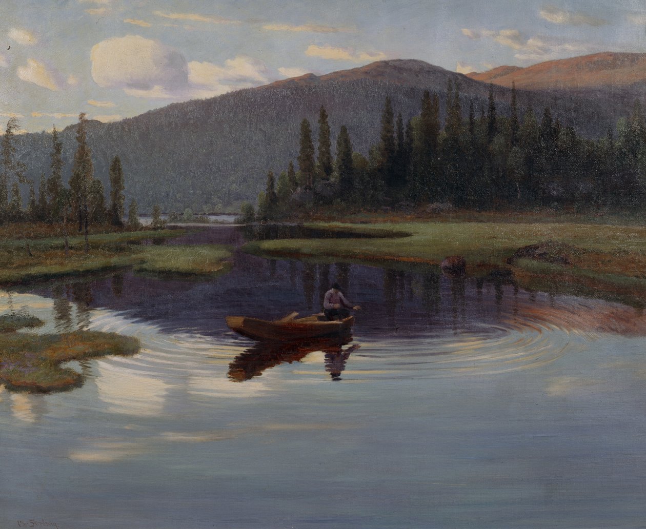 Fra Jupsjoen, eller Jupsea, ca. 1905 (olje på lerret) av Christian Eriksen Skredsvig