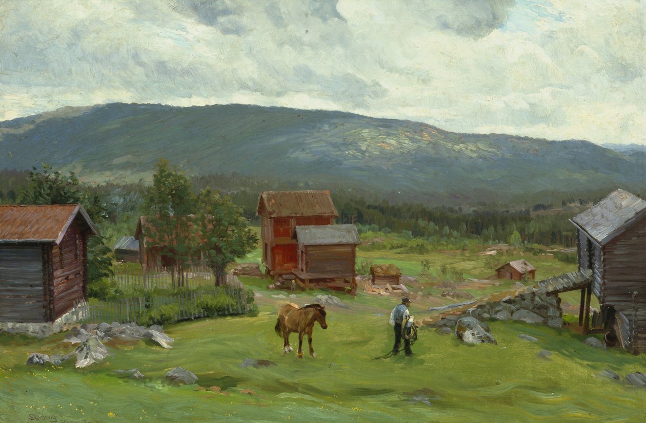 Mann på beitet, Hiaasen, juni 1893 (olje på lerret) av Christian Eriksen Skredsvig