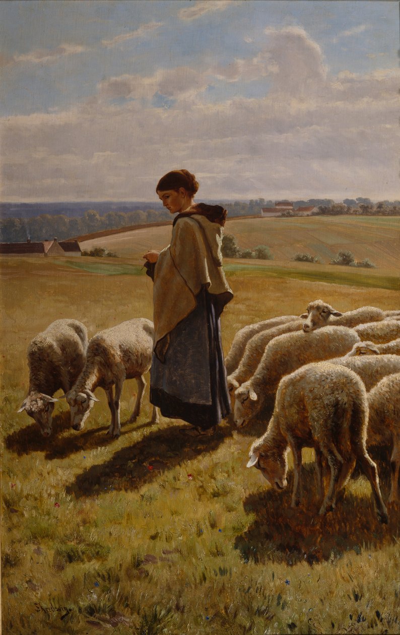 October Morning at Grez (olje på lerret) av Christian Eriksen Skredsvig