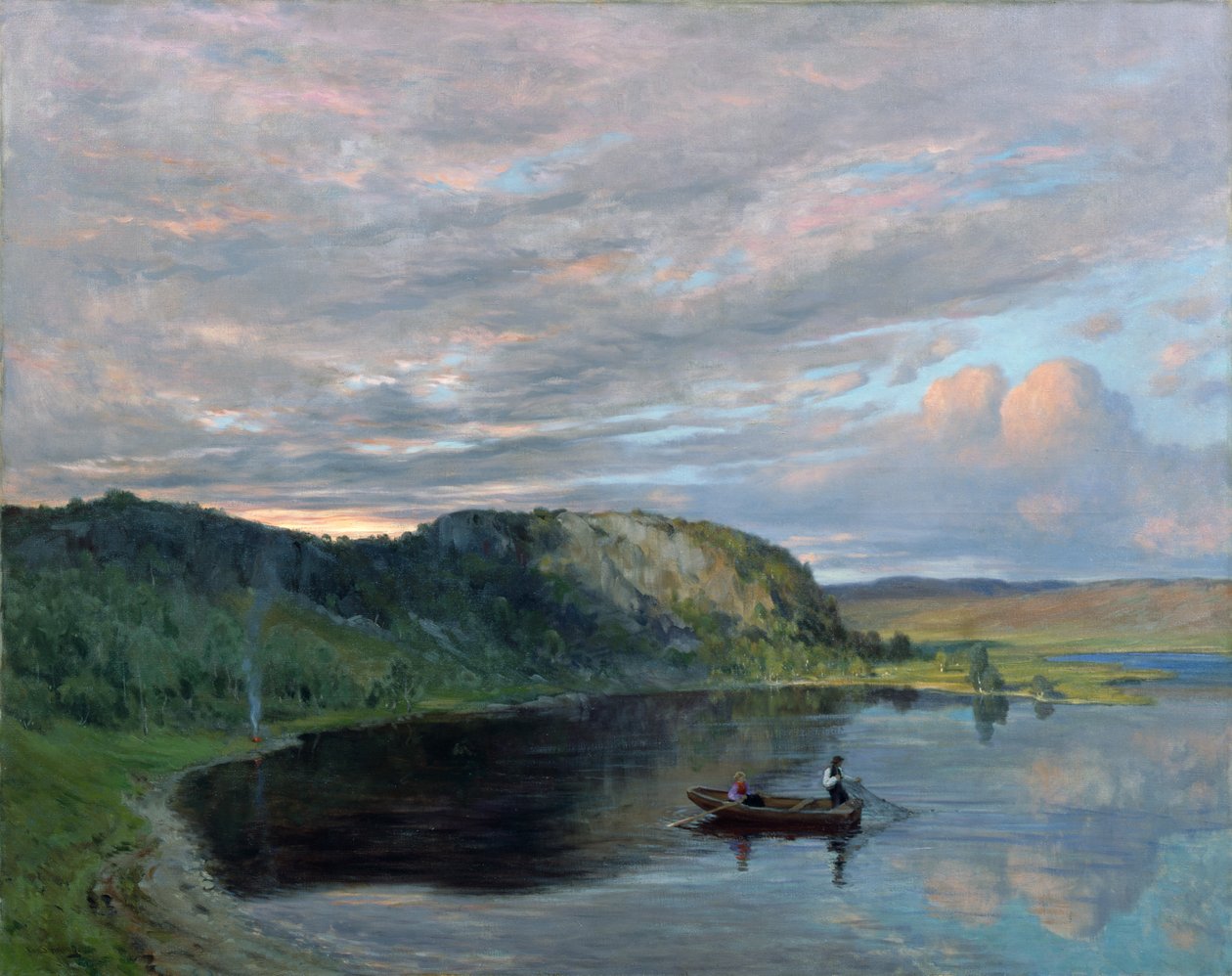 Sommerkveld forbi ved høyfjellsvann av Christian Eriksen Skredsvig