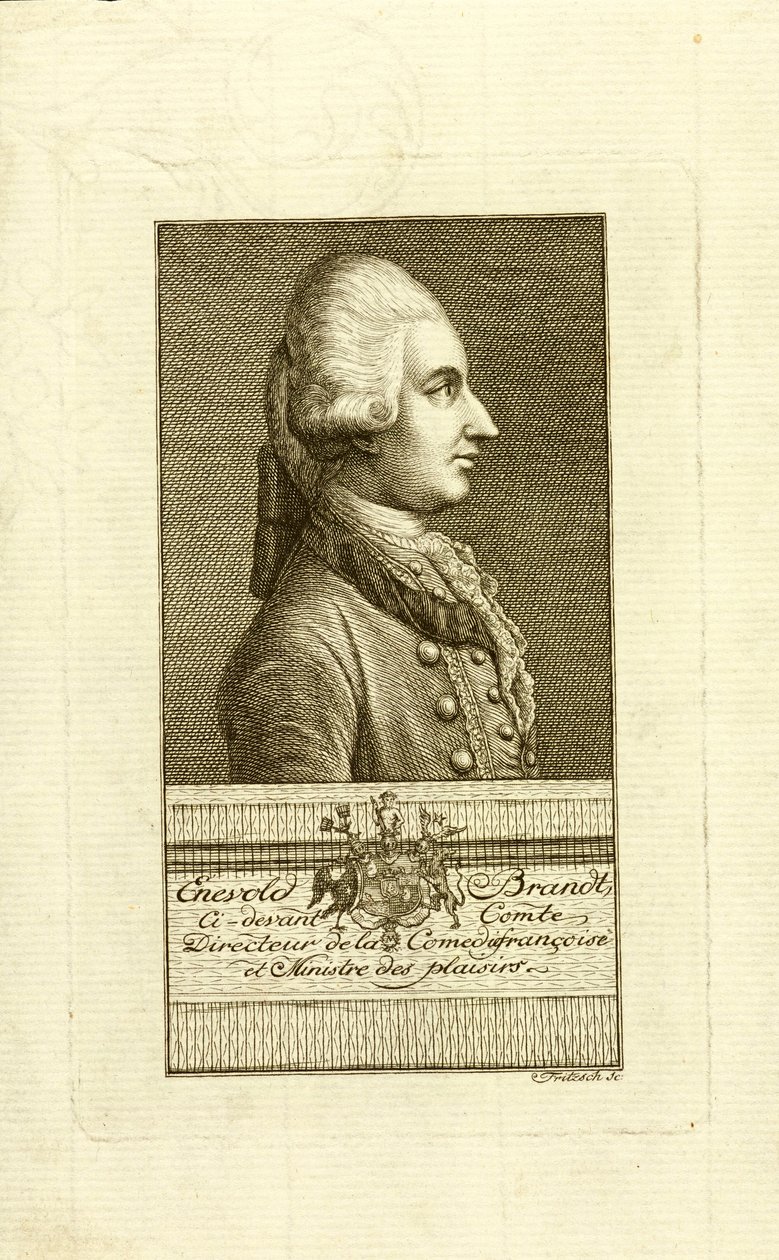 Portrett av grev Enevold Brandt 1738-1772, 1773. av Christian Friedrich Fritzsch