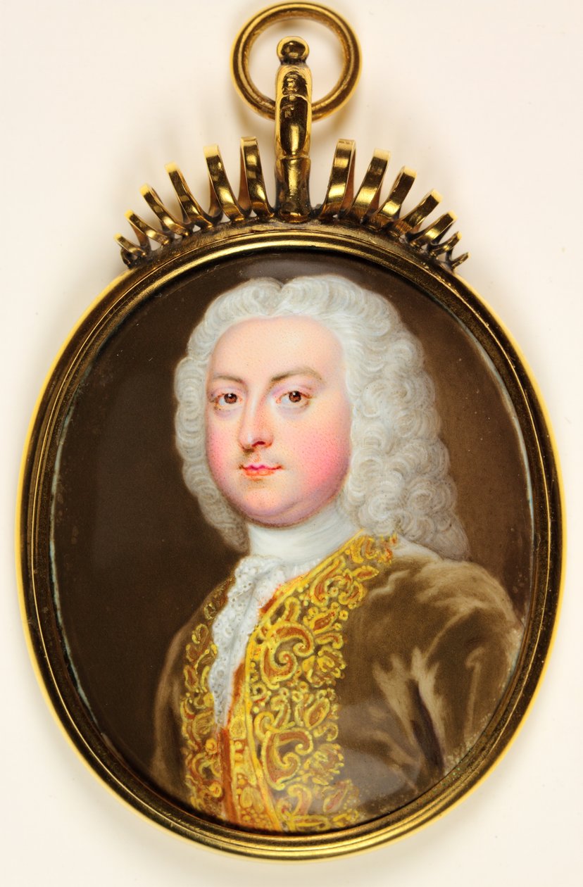 En gentleman kalt Prince George of Denmark (wc på vellum) (se også 3076023) av Christian Friedrich Zincke