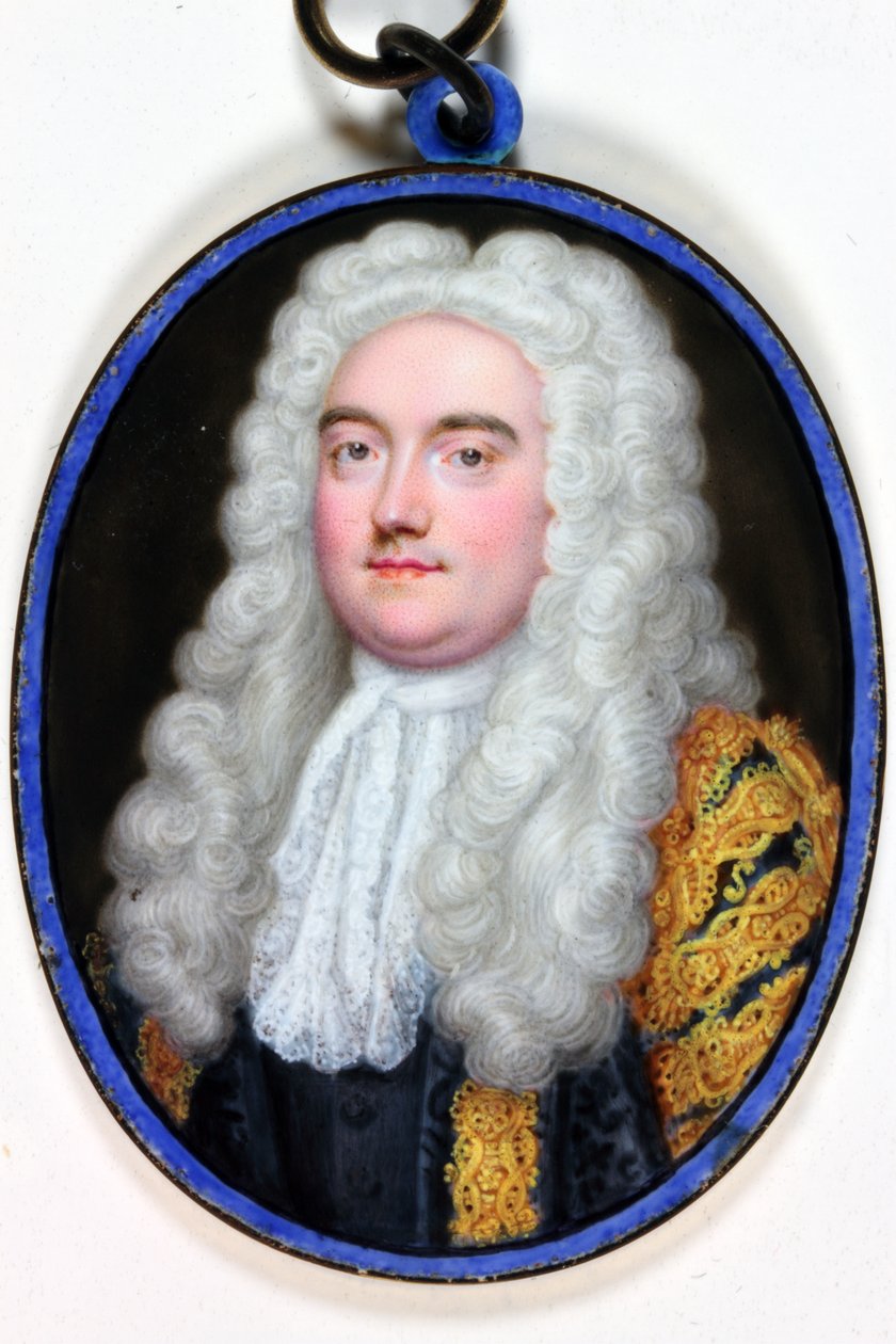 John Verney Master Of The Rolls, 1739 (emalje) av Christian Friedrich Zincke