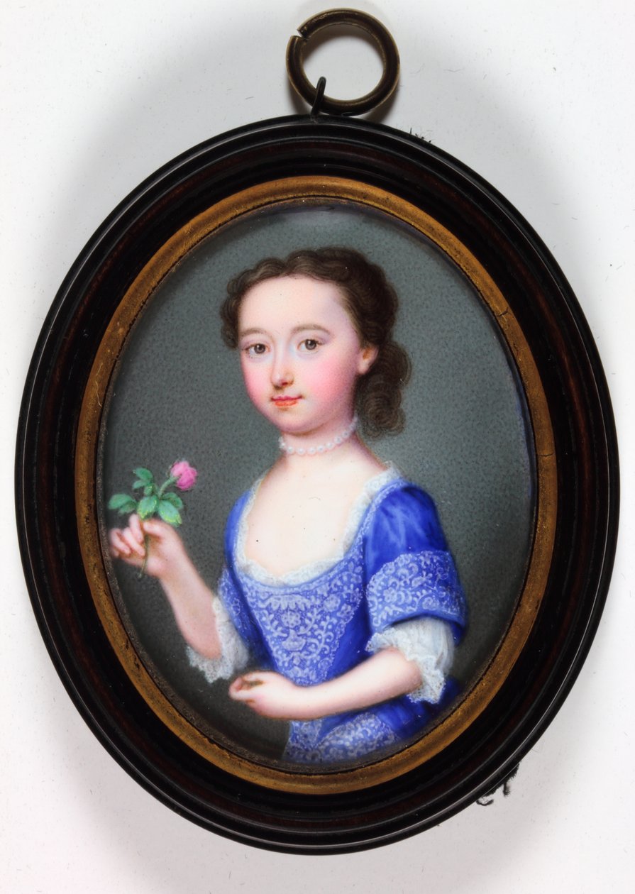 Lady Elizabeth Cavendish Bentinck, senere Marchioness of Bath (emalje) av Christian Friedrich Zincke