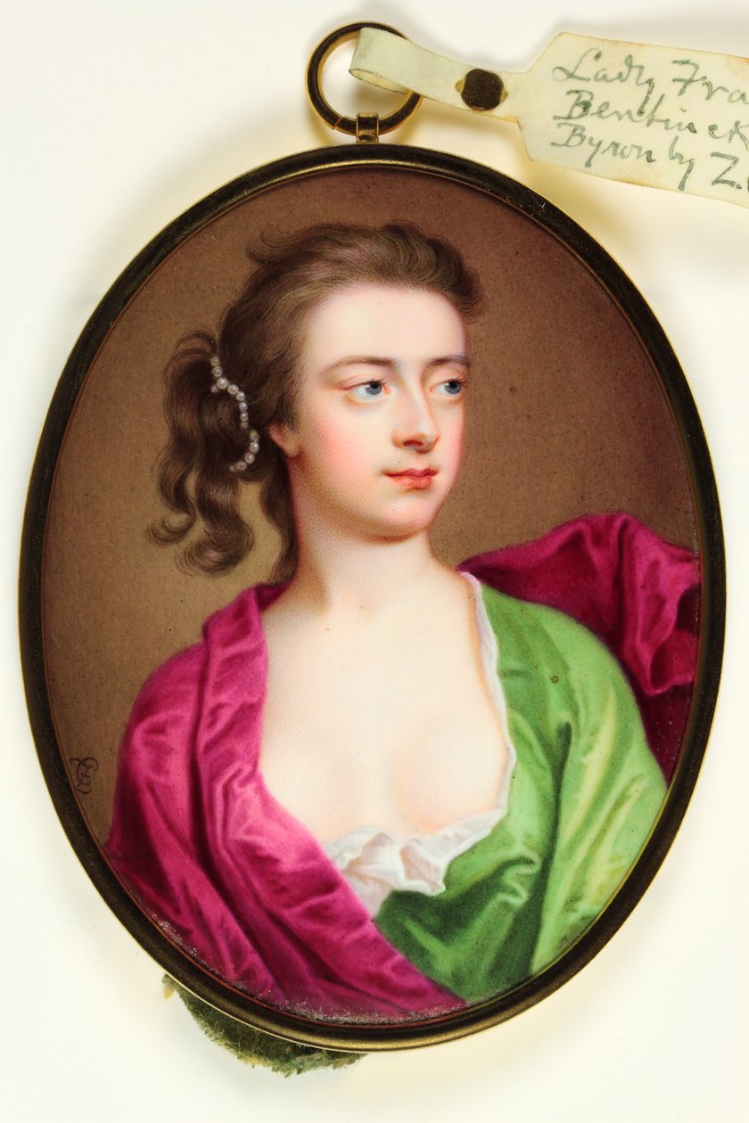 Lady Frances Wilhelmina Bentinck, Lady Byron (emalje) av Christian Friedrich Zincke