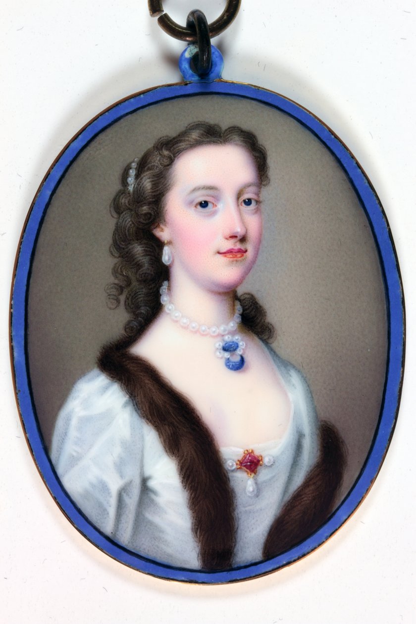 Lady Margaret Cavendish-Holles-Harley, hertuginne av Portland (emalje) av Christian Friedrich Zincke