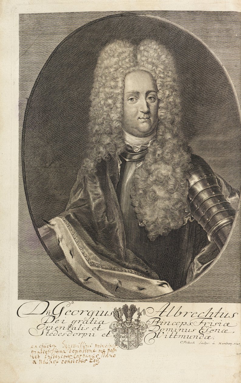 Portrett av prins George Albert av Øst-Frisia 1690-1734, 1720. av Christian Fritzsch