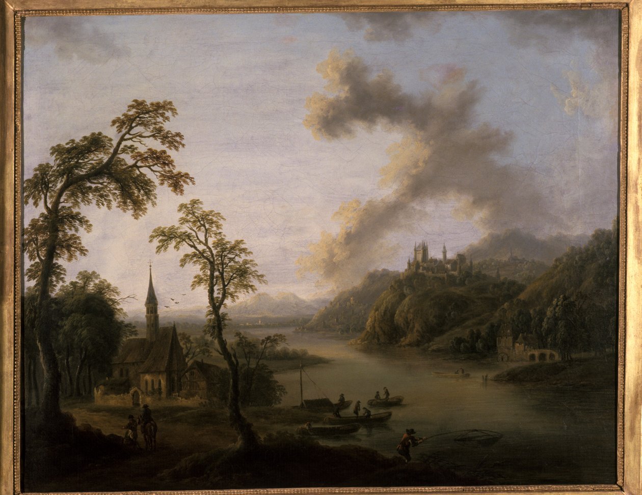 Elvelandskap av Christian Georg the Elder Schuetz