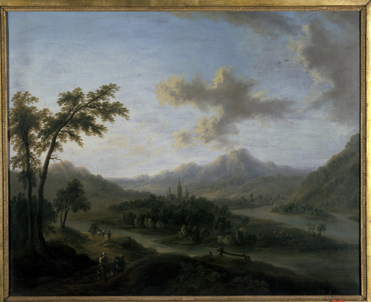 Elvelandskap av Christian Georg the Elder Schuetz