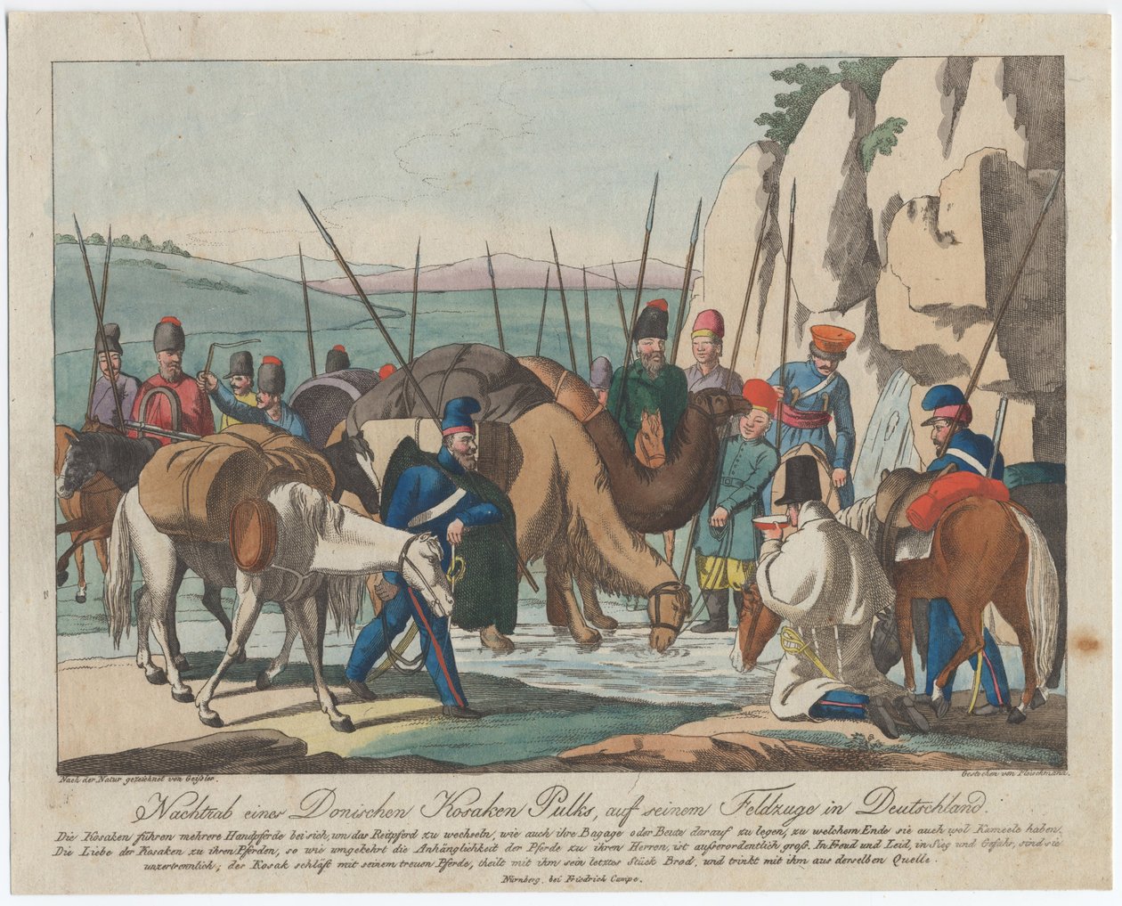 Don kosakker hviler i Tyskland, ca 1814 av Christian Gottfried Heinrich Geissler