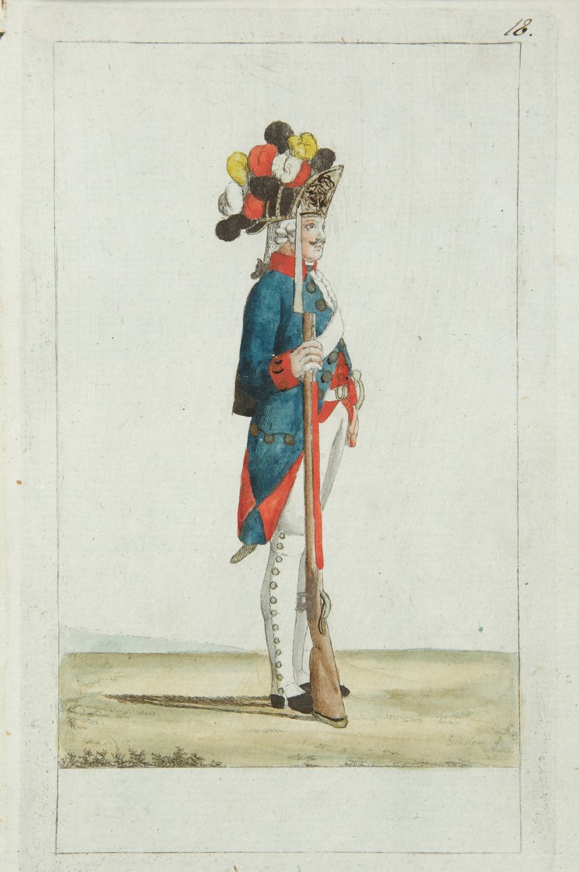 Grenader fra Preobrazhensky-regimentet, 1793 av Christian Gottfried Heinrich Geissler