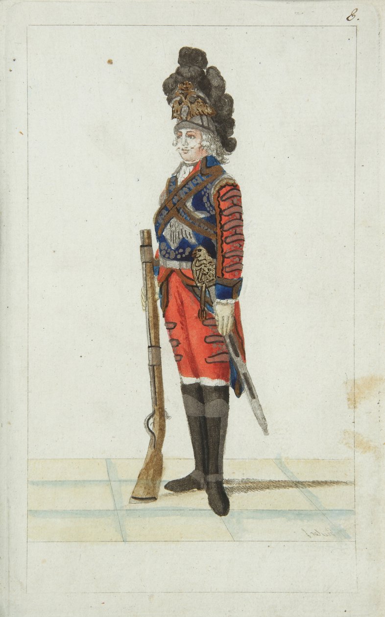 Offiser for Life Guards kavaleriregiment, 1793 av Christian Gottfried Heinrich Geissler