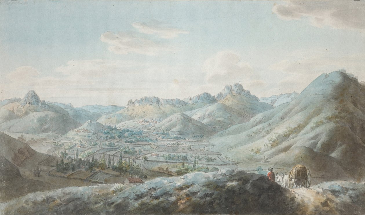 Utsikt over Taraktash-fjellkjeden i Krim-fjellene, 1810-tallet av Christian Gottfried Heinrich Geissler