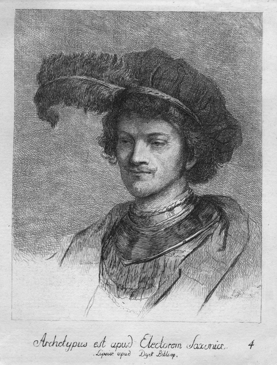 Han er arketypen til kurfyrsten av Sachsen. Lipsice i Duck Bibliop, 1769 av Christian Gottfried Schultze