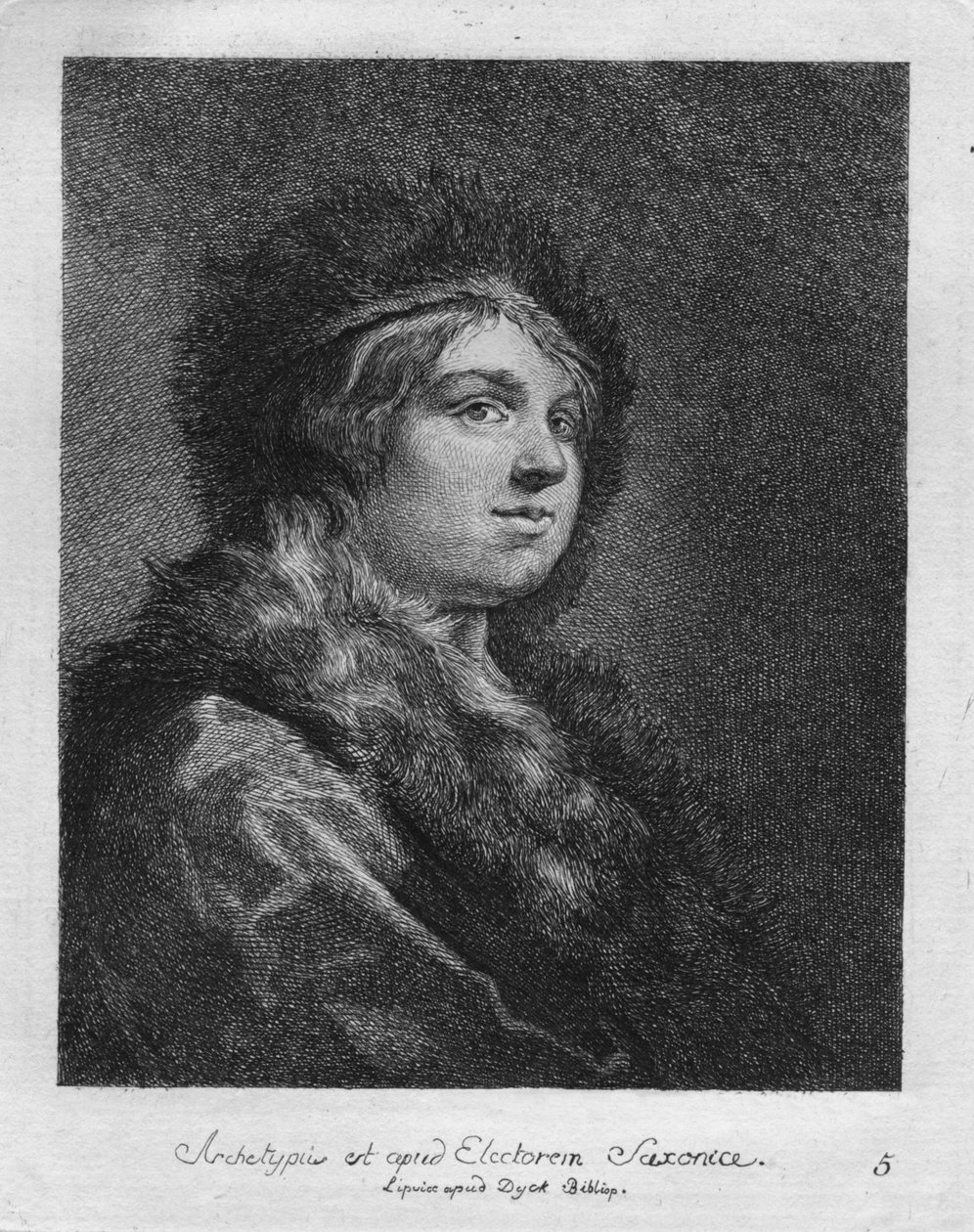 Han er arketypen til kurfyrsten av Sachsen. Lipsice i Duck Bibliop, 1771 av Christian Gottfried Schultze
