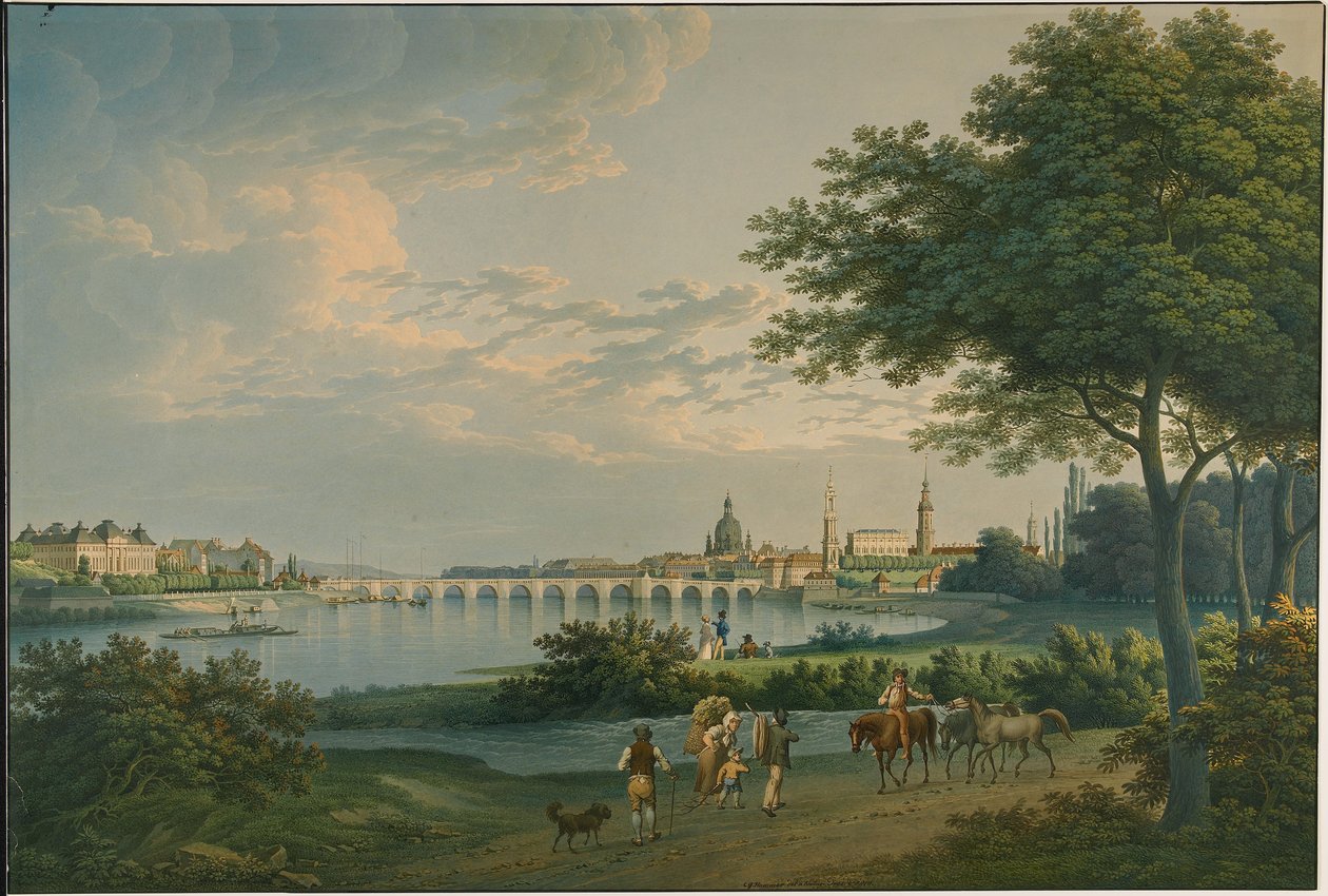 Utsikt over Dresden, 1810 av Christian Gottlieb Hammer