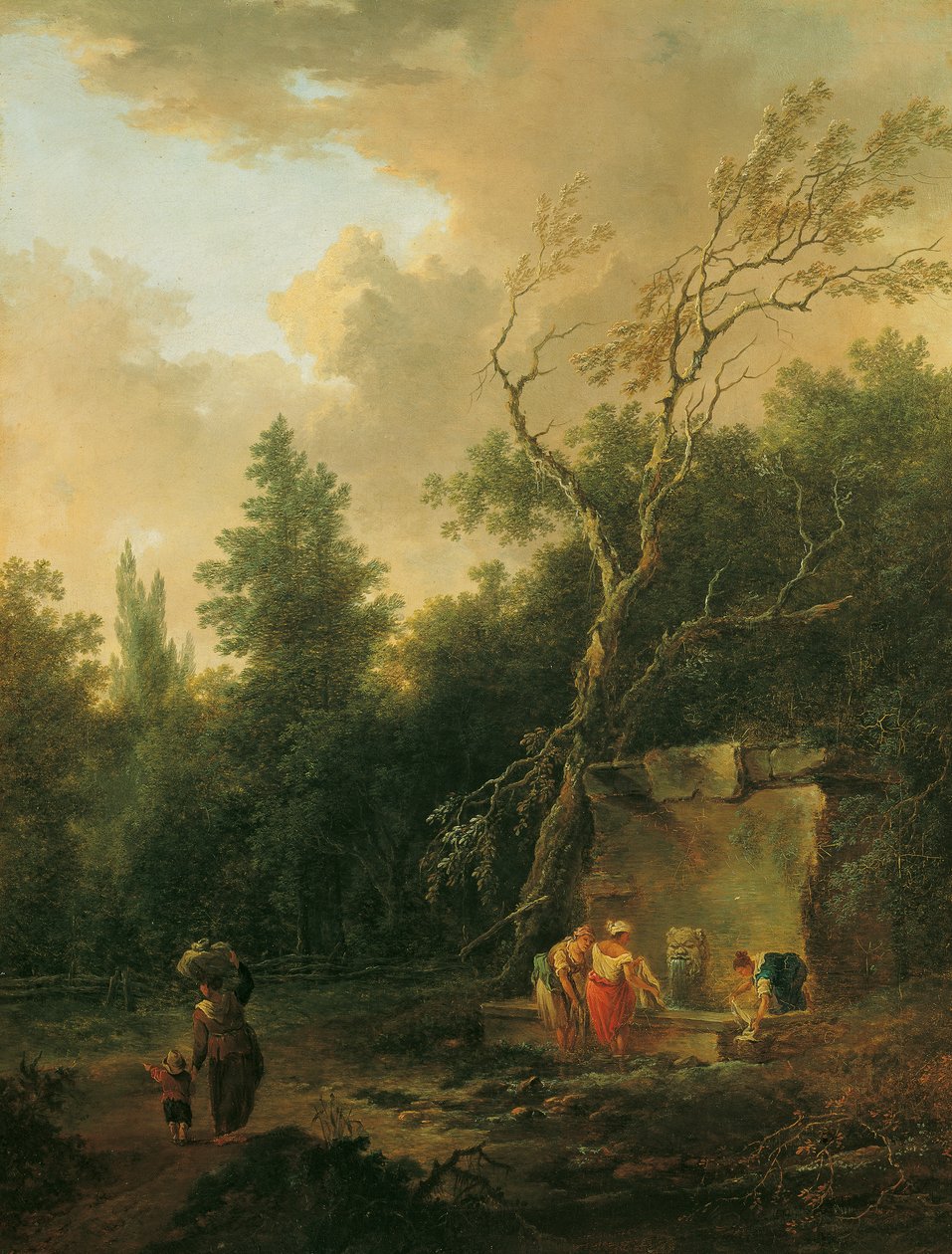 Trelandskap med fontene av Christian Hilfgott Brand