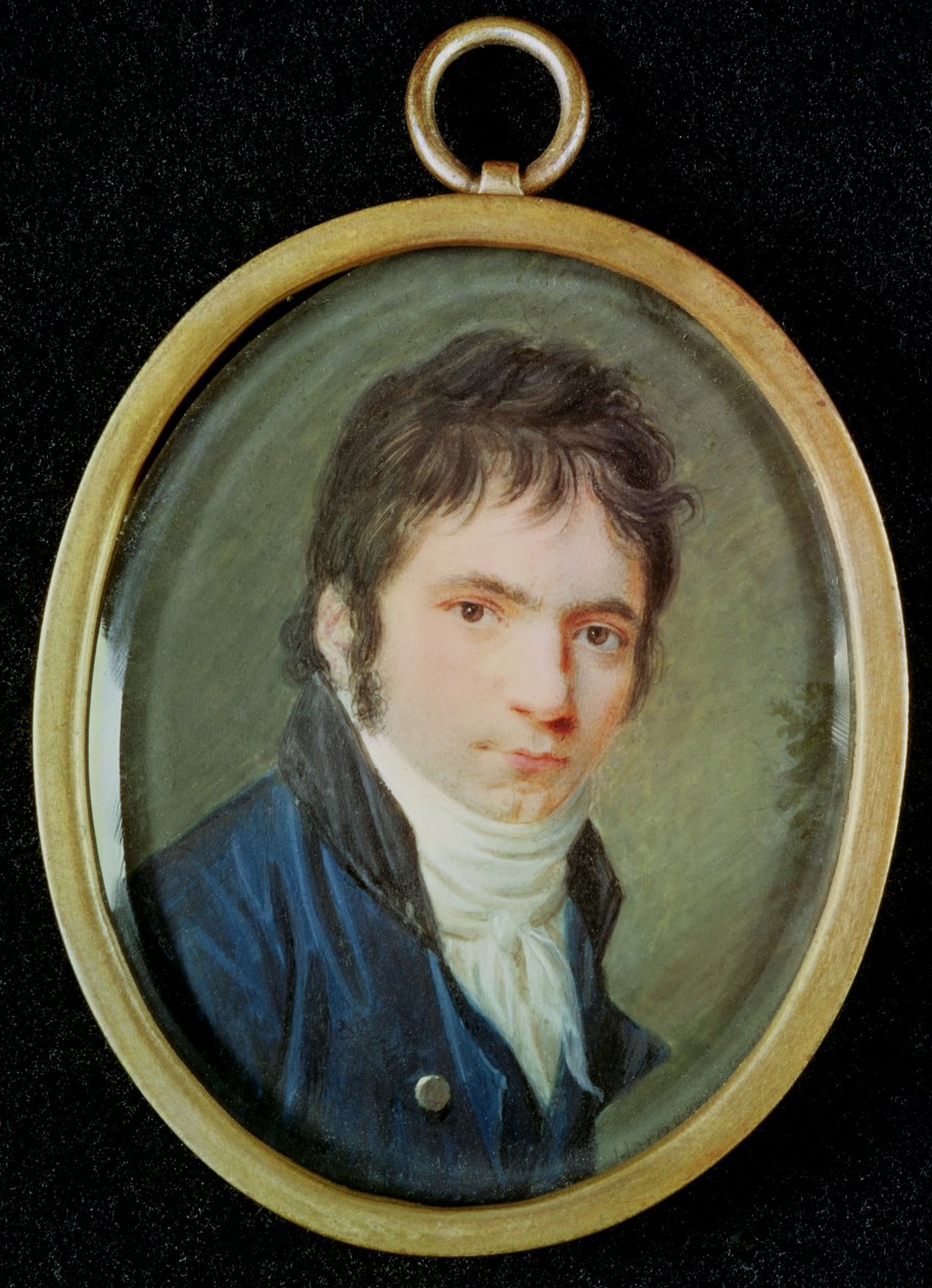 Miniatyrportrett av Ludwig Van Beethoven (1770-1827), 1802 av Christian Hornemann