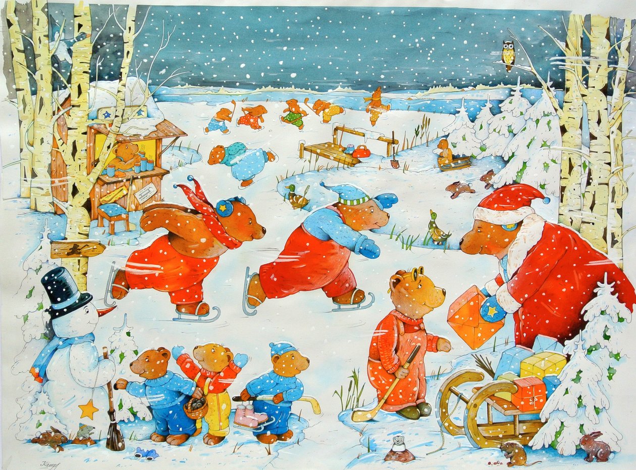Bears on the Ice, 2009 (akvarell på papir) av Christian Kaempf