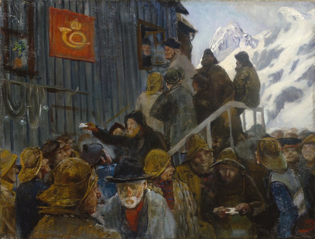Ankomst av posten (olje på lerret) av Christian Krohg