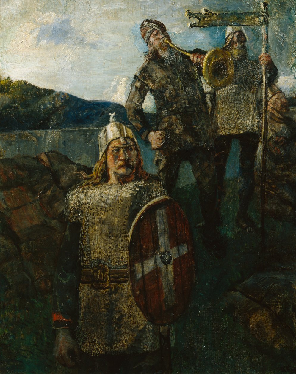 Kong Olav lot blåse hæren lyd av Christian Krohg