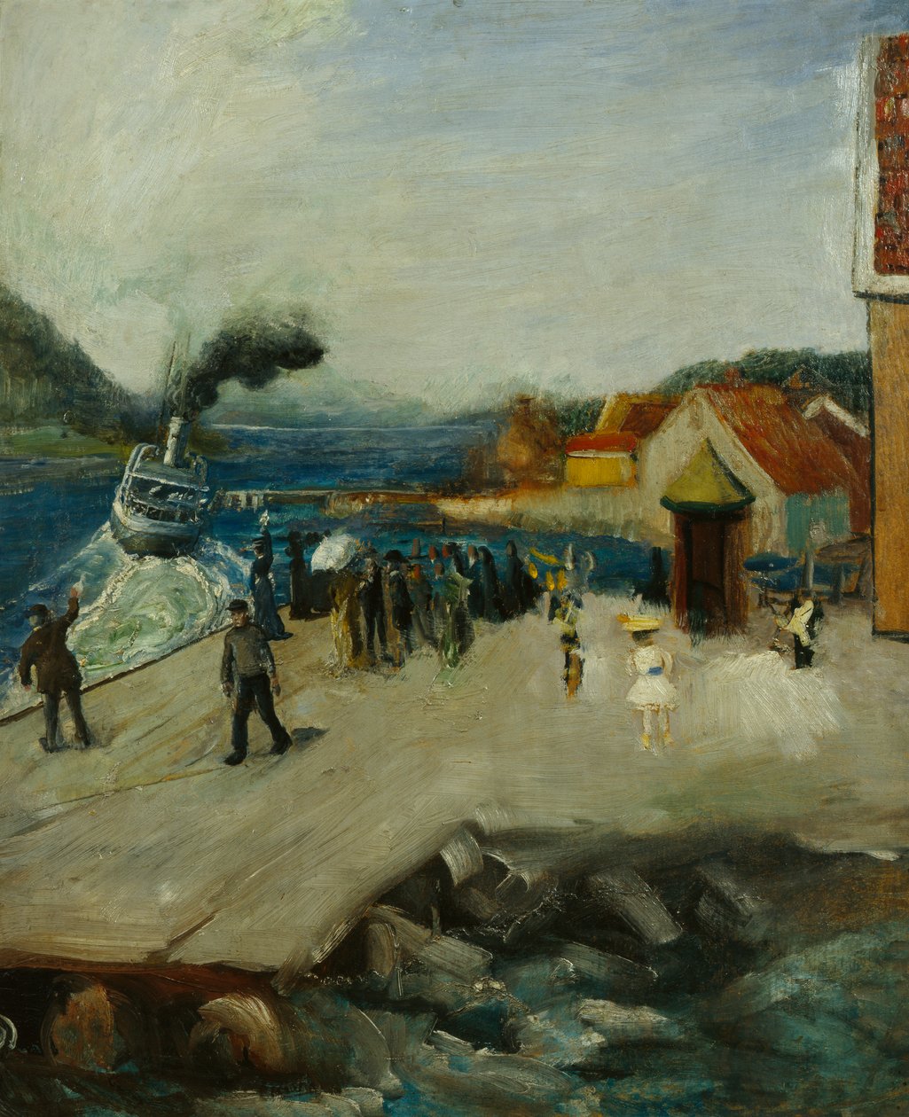 Lehmanns quay in Drøbak av Christian Krohg