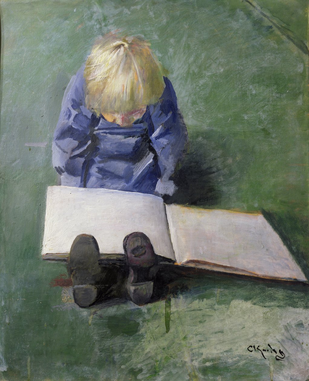Lille Ebbe leser av Christian Krohg