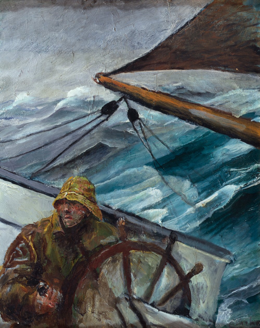 Kompis ved roret (olje på lerret) av Christian Krohg