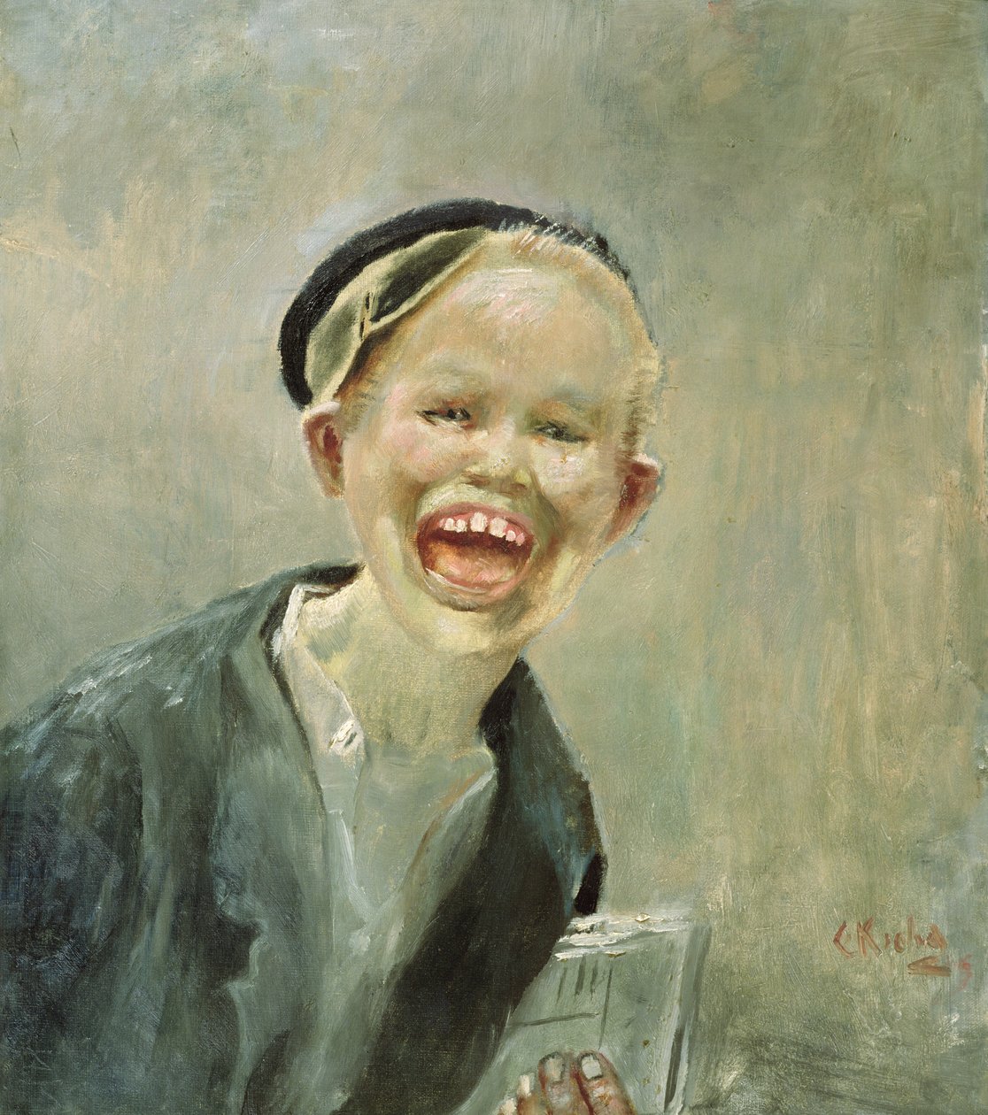 Avisgutt (olje på lerret) av Christian Krohg