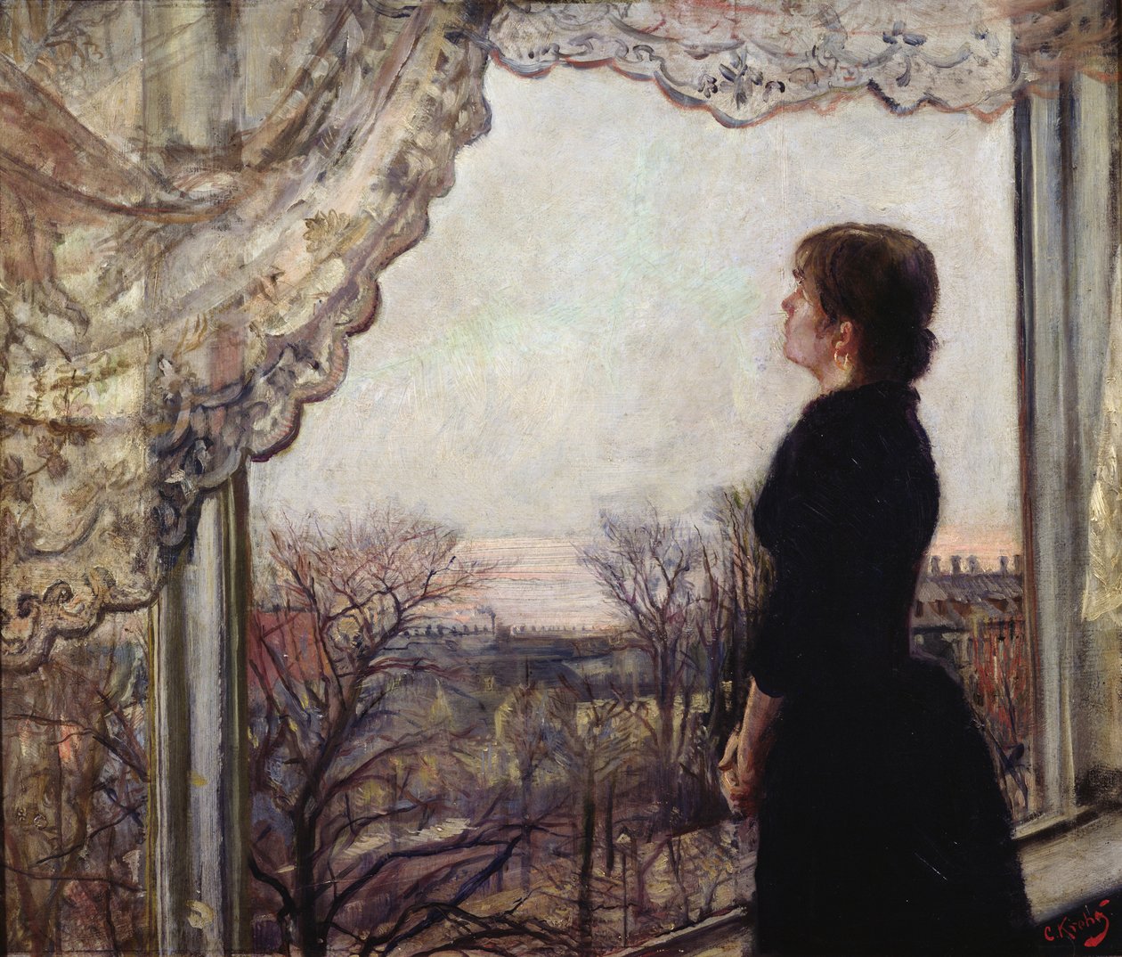 Oda Krohg ved vinduet av Christian Krohg