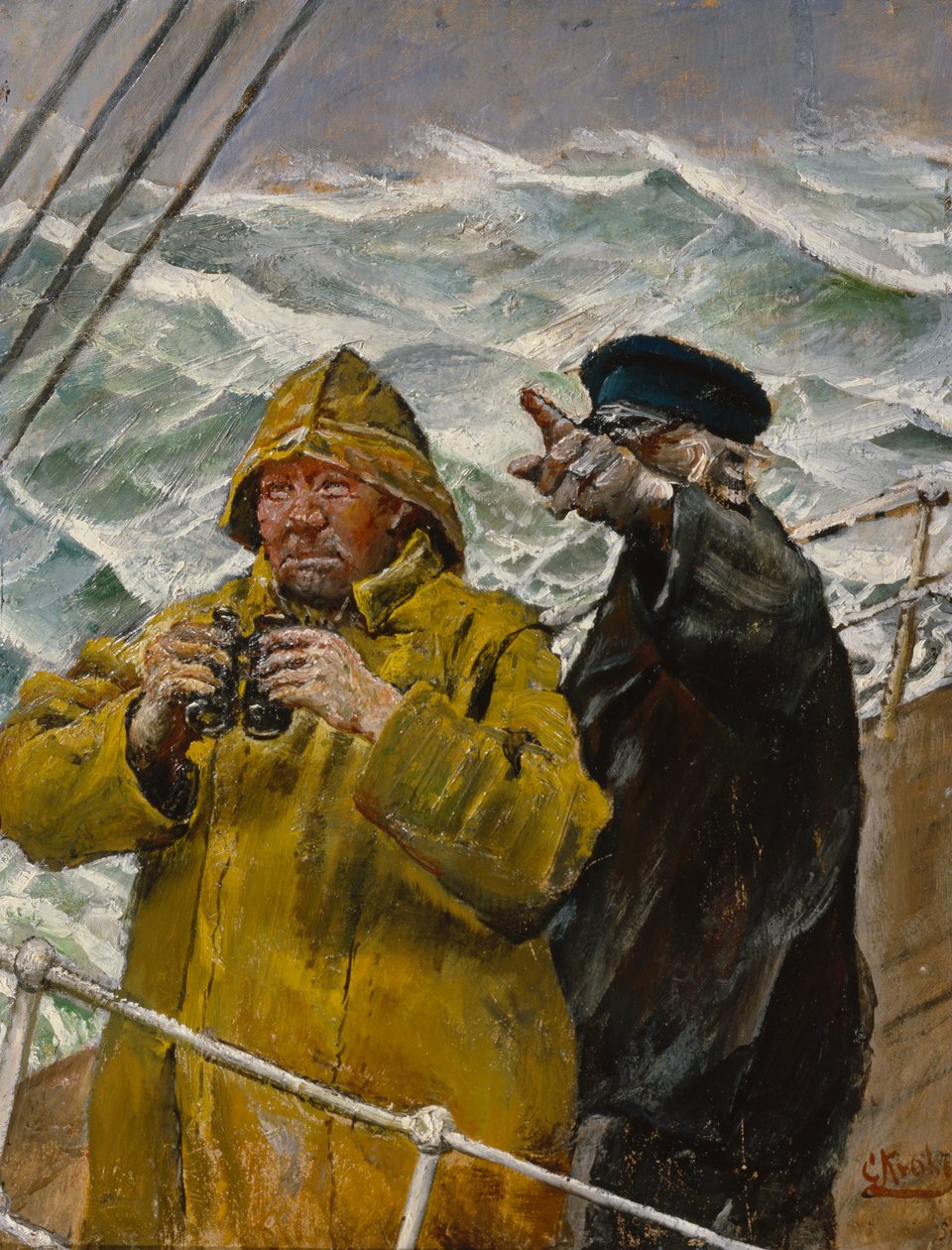 På klokken (olje på lerret) av Christian Krohg
