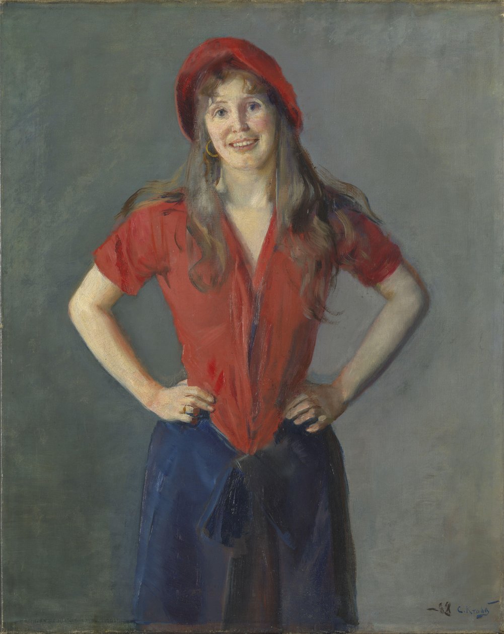 Portrait of the Painter Oda Krohg, b. Lasson av Christian Krohg