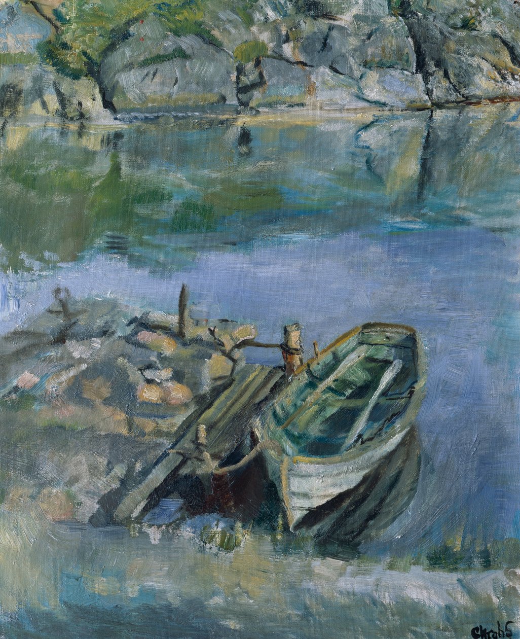 Robåt med kai av Christian Krohg
