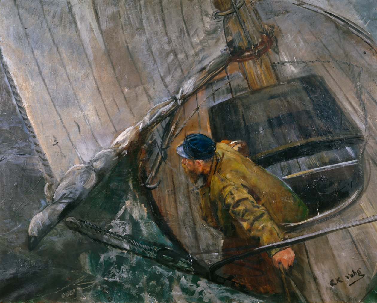 Seiling med revseil av Christian Krohg