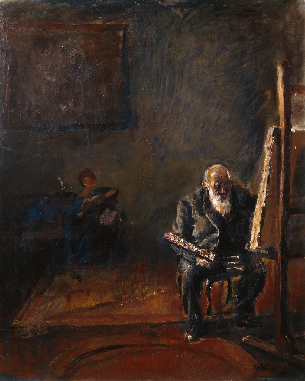 Selvportrett ved staffeli av Christian Krohg
