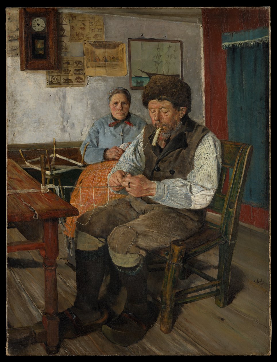 The Net Mender (Garnbinderen) av Christian Krohg
