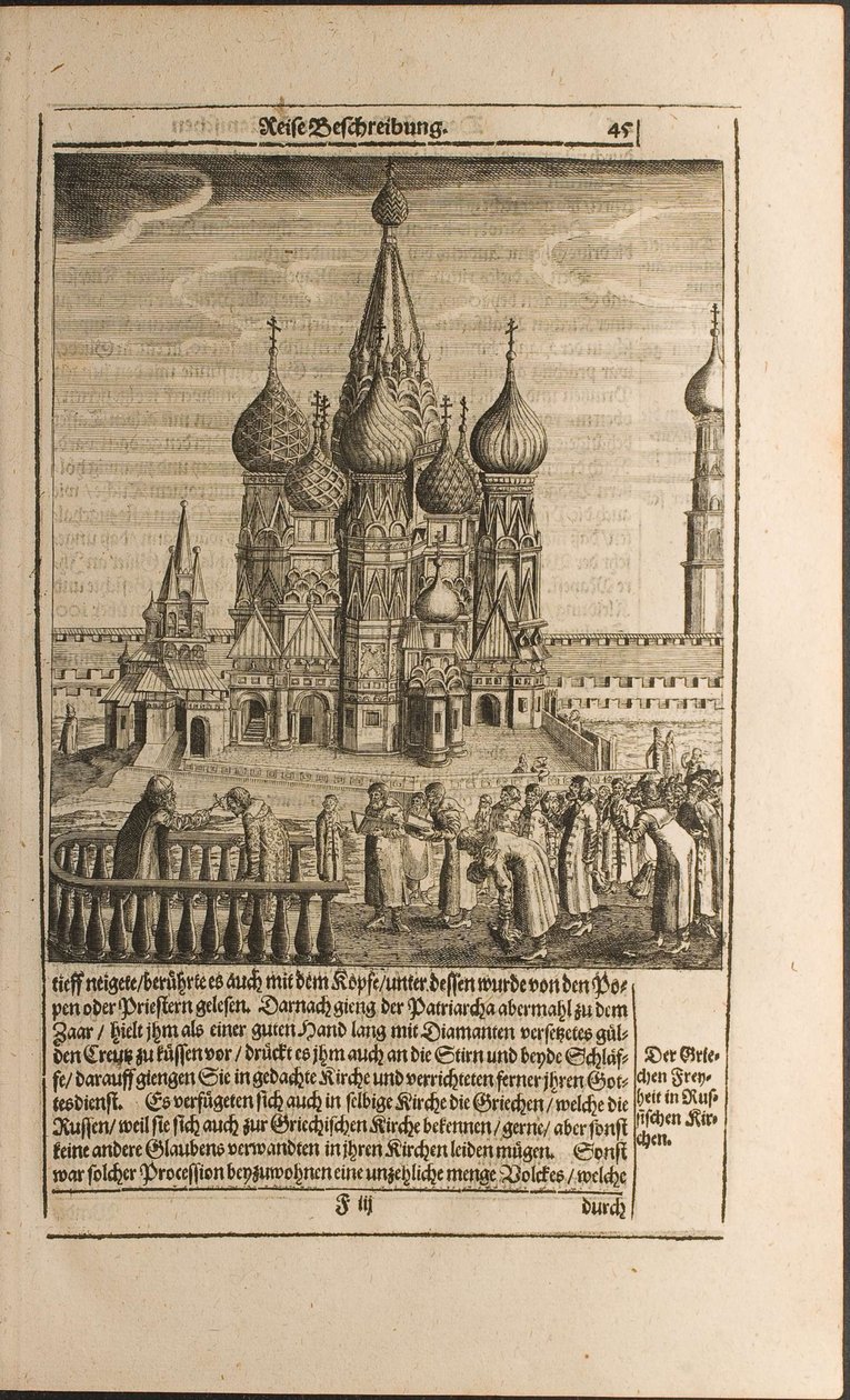 Moskva-illustrasjon fra reiser til den store hertugen av Muscovy og kongen av Persia av Adam Olea av Christian Lorenzen Rothgiesser