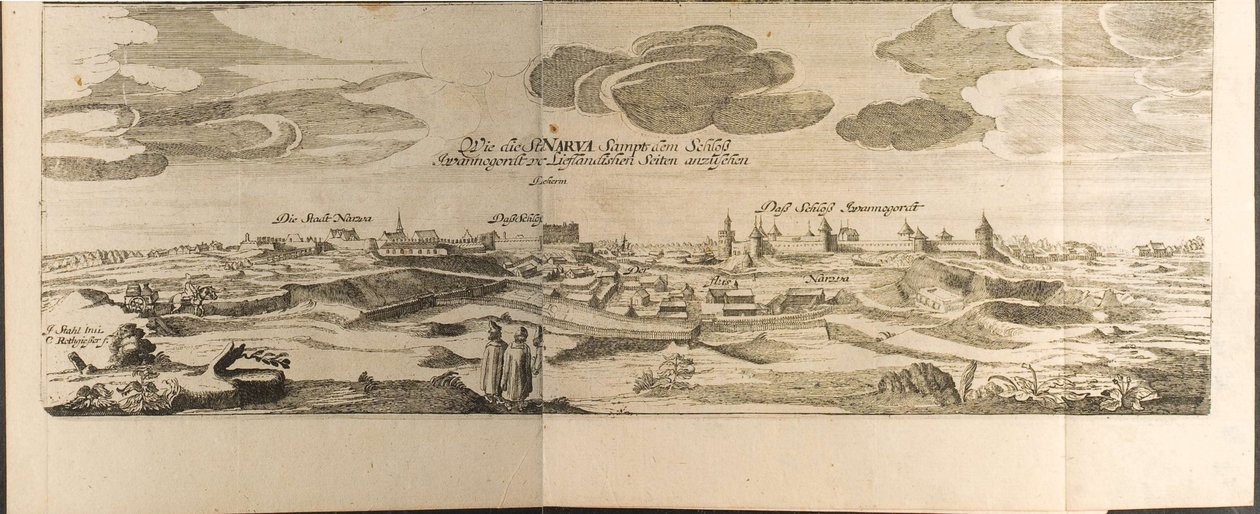 Narva illustrasjon fra reiser til den store hertugen av Muscovy og kongen av Persia av Adam Olear av Christian Lorenzen Rothgiesser