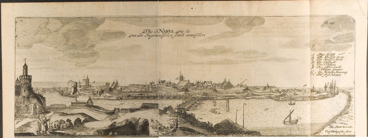 Narva illustrasjon fra reiser til den store hertugen av Muscovy og kongen av Persia av Adam Olear av Christian Lorenzen Rothgiesser