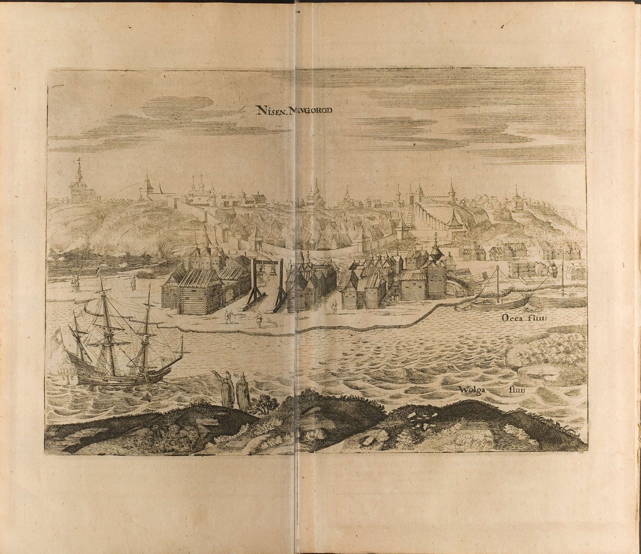 Nizhny Novgorod Illustrasjon fra reiser til den store hertugen av Muscovy og kongen av Persia av av Christian Lorenzen Rothgiesser