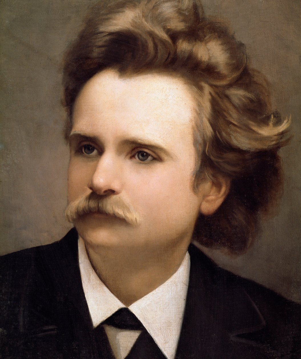 Portrett av den norske komponisten Edouard Hagerup Grieg (1843-1907) Detalj. Maleri av C.M. Ross (1800-tallet). Musikkonservatoriet i Napoli San Pietro a Majella av Christian Meyer Ross