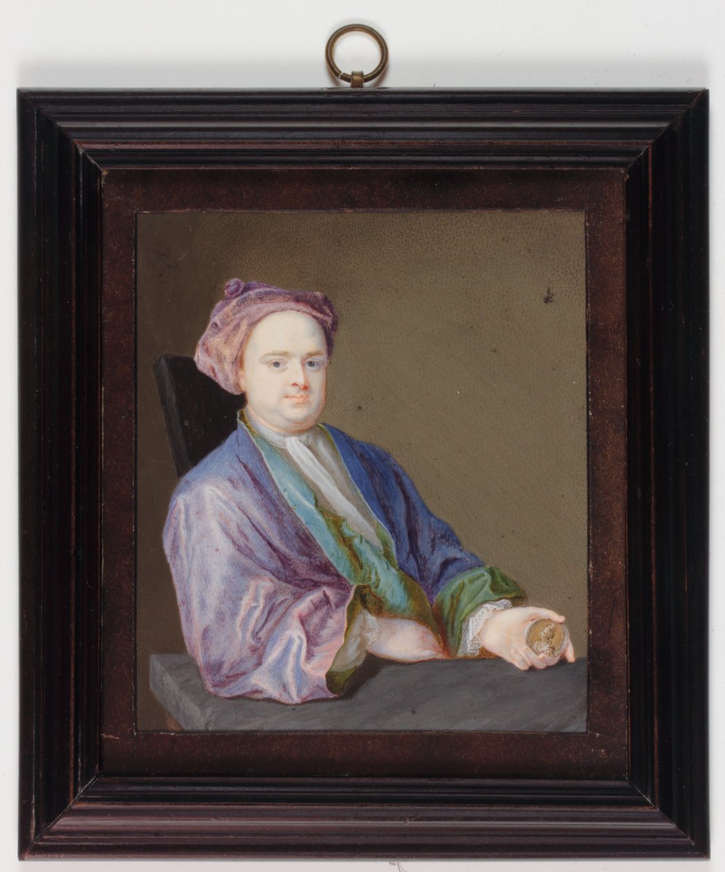 Edward, Lord Harley (akvarell på elfenben) av Christian Richter