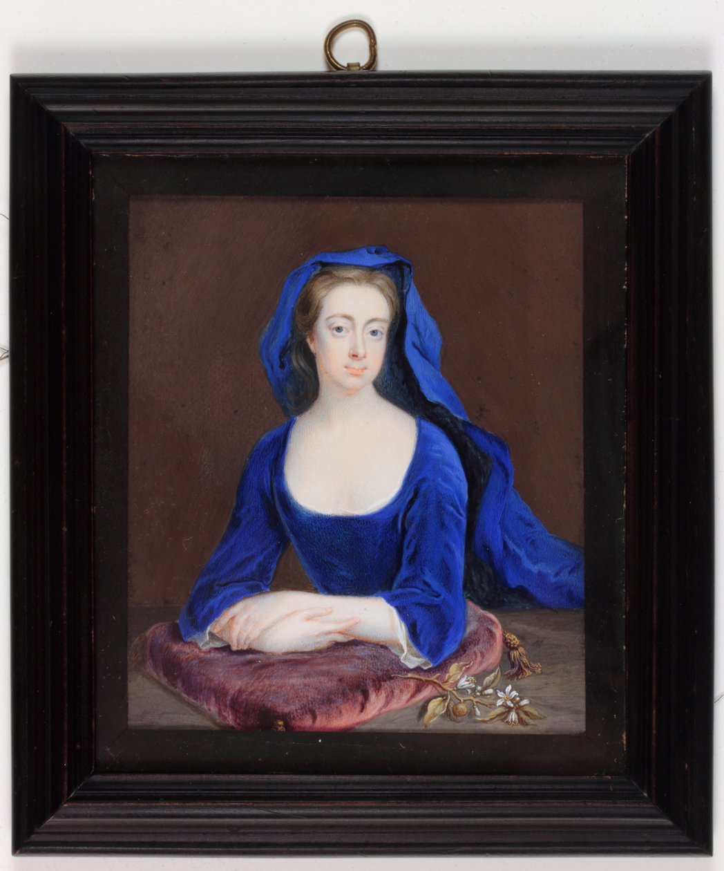 Lady Henrietta Cavendish Holles Harley (akvarell på elfenben) av Christian Richter
