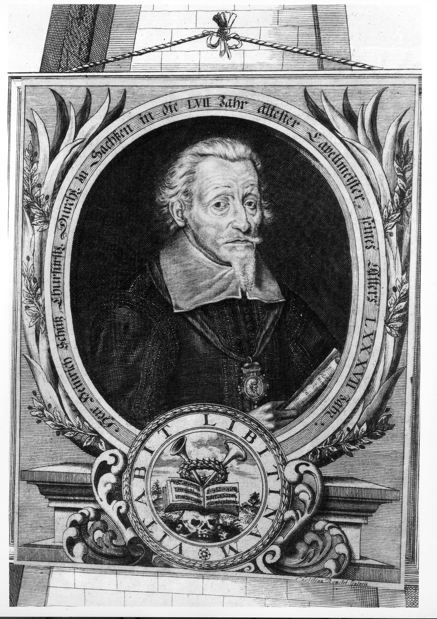 Portrett av Heinrich Schutz (1585-1672) av Christian Romstedt or Romstet