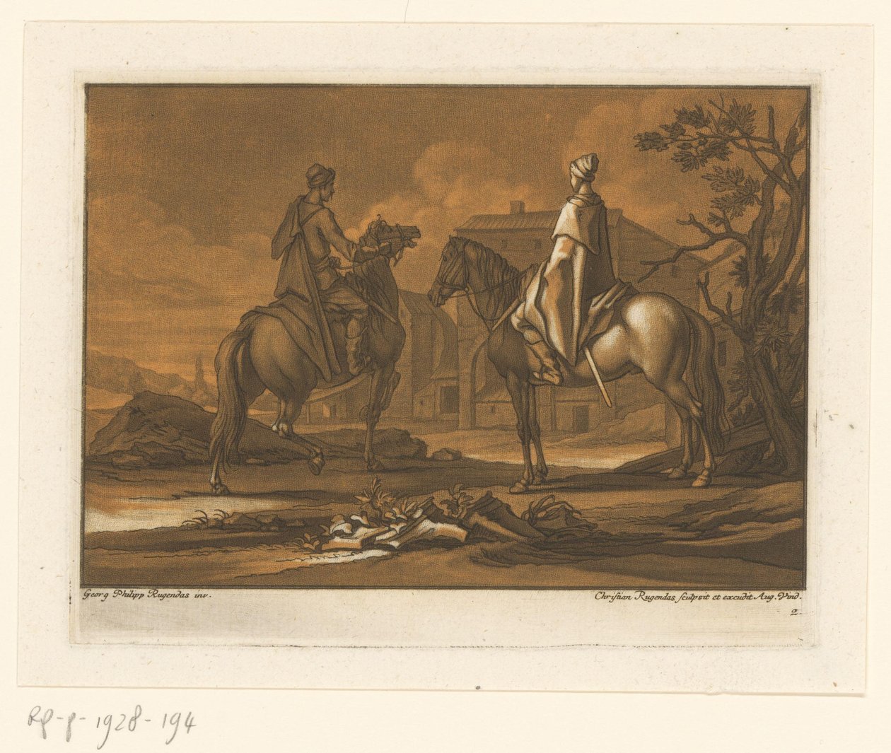 Two Horsemen in Cloaks Horsemen (serietittel) av Christian Rugendas